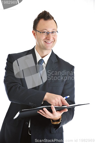 Image of one young businessman isolated