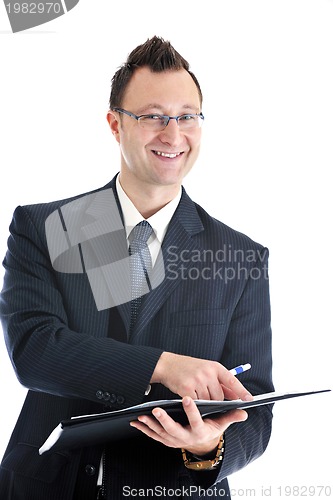Image of one young businessman isolated
