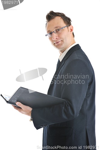 Image of one young businessman isolated
