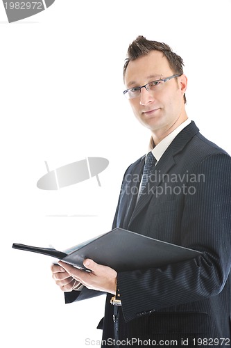Image of one young businessman isolated