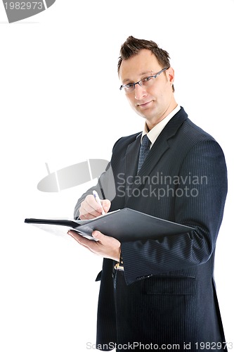 Image of one young businessman isolated