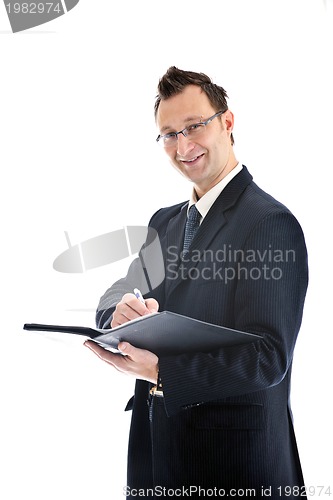 Image of one young businessman isolated