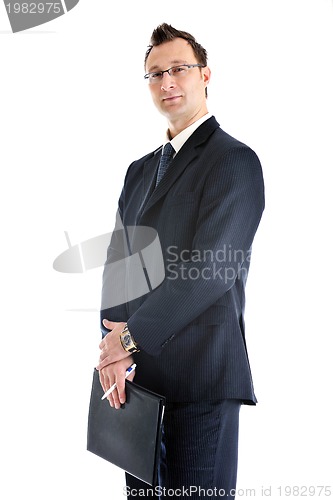 Image of one young businessman isolated