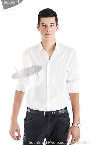 Image of one young businessman isolated
