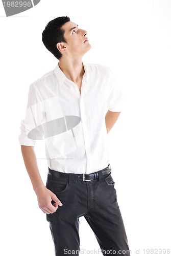 Image of one young businessman isolated