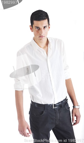 Image of one young businessman isolated