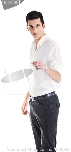 Image of one young businessman isolated