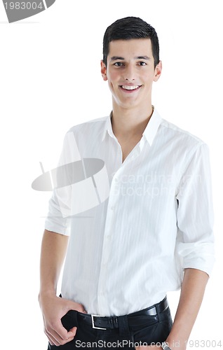 Image of one young businessman isolated