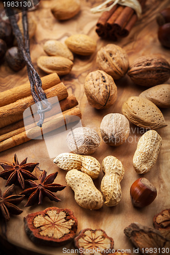 Image of Spices and nuts for Christmas