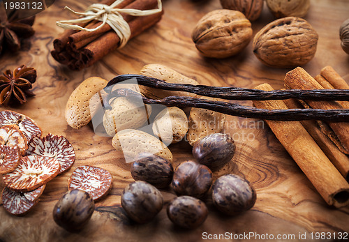 Image of Spices and nuts for Christmas