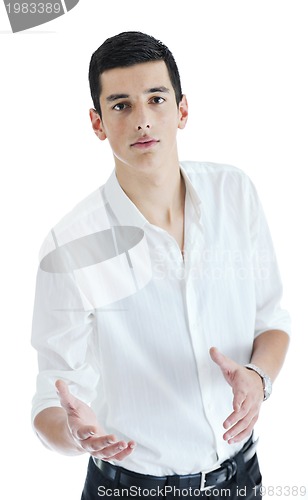 Image of one young businessman isolated