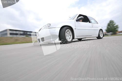 Image of Fast car moving with motion blur