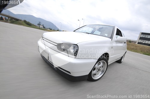 Image of Fast car moving with motion blur