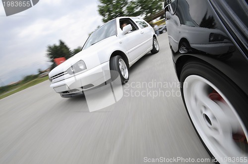 Image of Fast car moving with motion blur