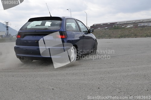 Image of Fast car moving with motion blur