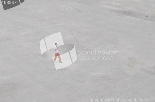 Image of young man looking up