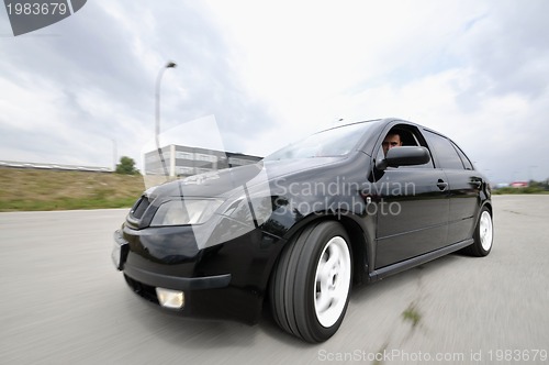 Image of Fast car moving with motion blur