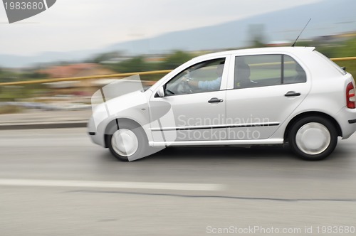 Image of Fast car moving with motion blur