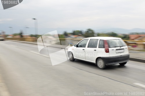 Image of Fast car moving with motion blur