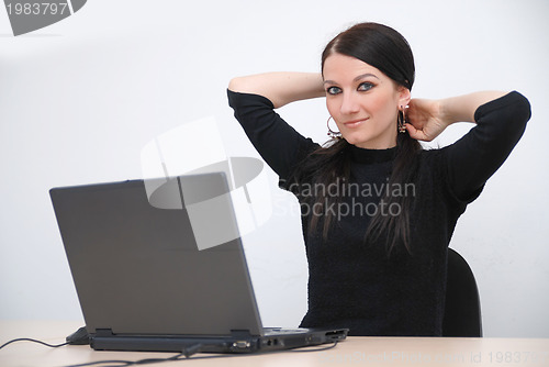 Image of young woman with laptop 