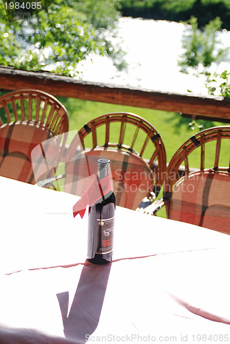 Image of wine bottle on table