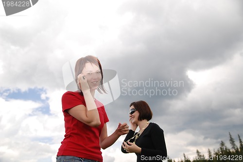 Image of girl with mobile phone