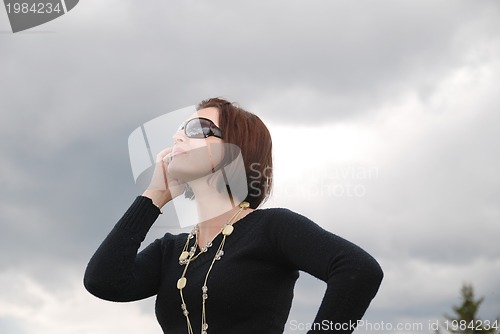 Image of girl with mobile phone