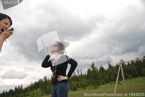 Image of girl with mobile phone