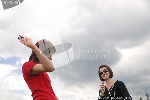 Image of girl with mobile phone