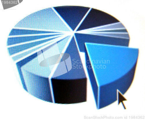 Image of pie chart with black arrow