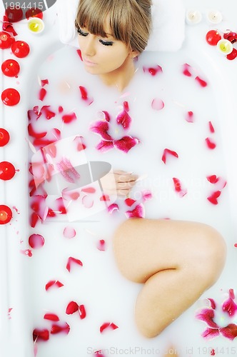 Image of woman bath flower