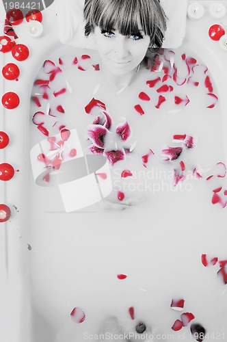 Image of woman bath flower