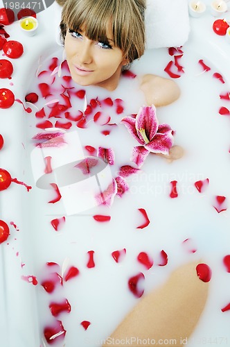 Image of woman bath flower