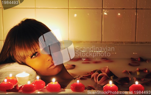 Image of woman bath flower