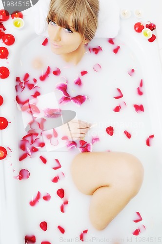 Image of woman bath flower