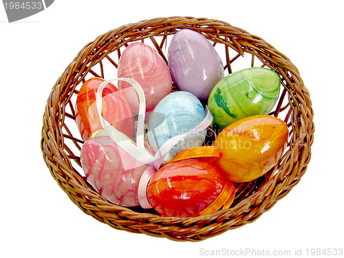 Image of easter eggs in basket