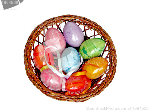 Image of easter eggs in basket