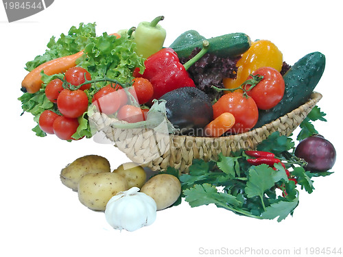 Image of fresh vegetables in basket