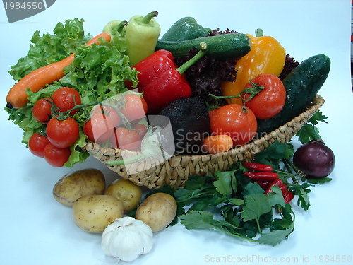 Image of fresh vegetables in basket