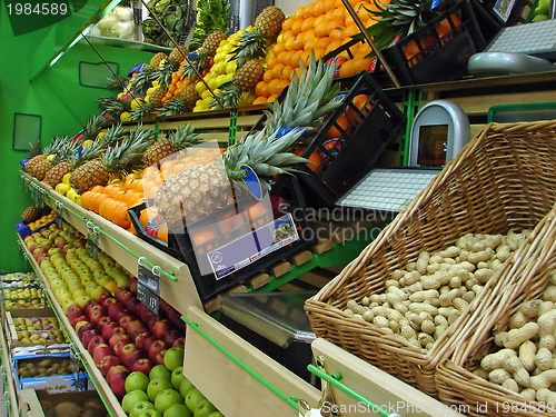 Image of fruits in supermarket