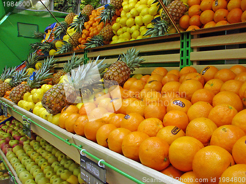 Image of fruits in supermarket