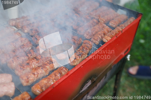 Image of sausages on grill