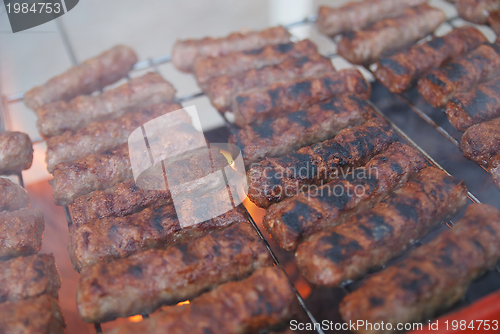 Image of sausages on grill