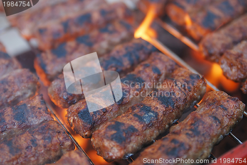 Image of sausages on grill