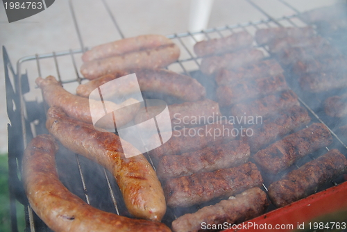 Image of sausages on grill