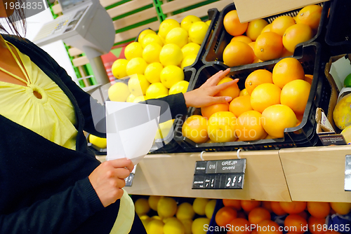 Image of buying food in supermarket