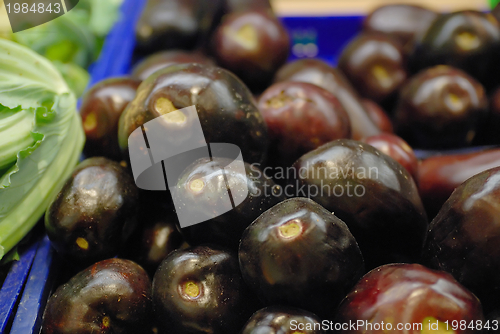 Image of  eggplant in supermarket