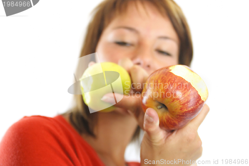 Image of beautiful girl with apple
