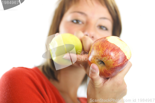 Image of beautiful girl with apple