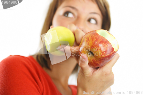 Image of beautiful girl with apple
